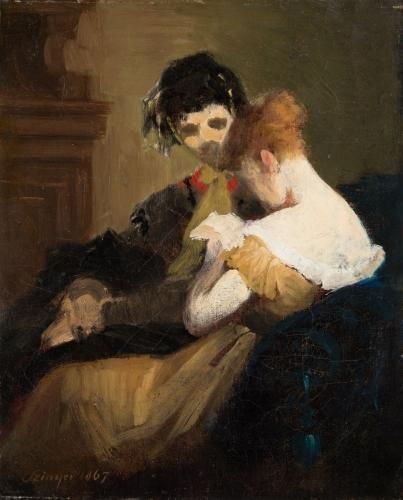 シニェイ・メルシェ・パール【ふたりの友人】 - 手描き 絵画（油絵複製