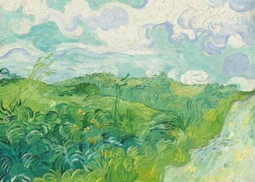 プリントアート ゴッホ 糸杉のある麦畑 絵画 額付き インテリア
