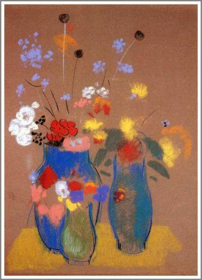 ルドン【青い花瓶の花】 - 手描き 絵画（油絵複製画）販売のアート名画館