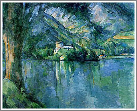 セザンヌ【アヌシー湖】 - 手描き 絵画（油絵複製画）販売のアート名画館