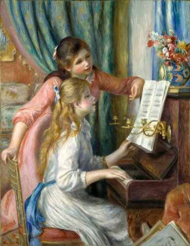 ルノワール【ピアノを弾く少女たち】(メトロポリタン美術館) - 手描き 