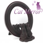 猫 ミラー インテリア 鏡 卓上 置物 オブジェ 飾り物 ペア猫 子猫 猫雑貨 西洋 アンティーク風 ギフト 贈答品