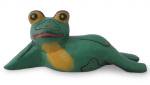 木彫り 蛙  のほほんガエル（大）[呑気に寝そべる姿を眺めれば、気持ちもノンビリ和んじゃう]