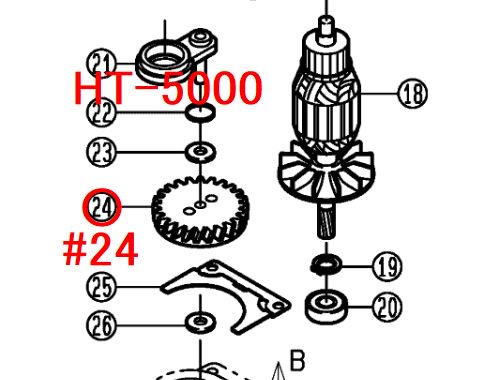 リョービ ヘッジトリマ HT-5000/4200 ギヤ組立 図番24 － リョービ