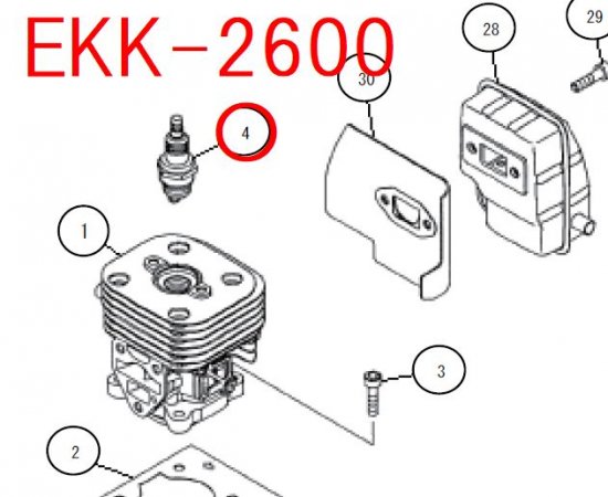 リョービ EKK-2350,EKK-2600共通 点火プラグ NGK BPMR8Y - リョービショップカメカメ
