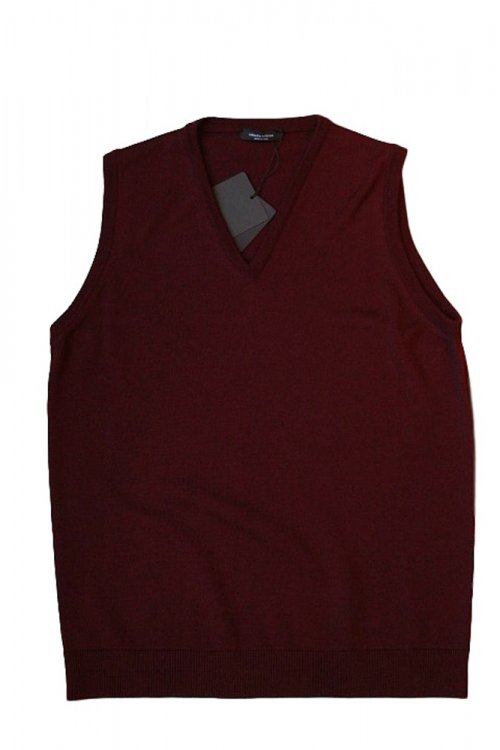 正規通販】ROBERTO COLLINA 16-17A/W ニットベスト RP0132 36 BORDEAUX