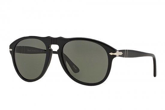 PO0649 95 58 ティアドロップサングラス BLACK 偏光レンズGREEN Persol