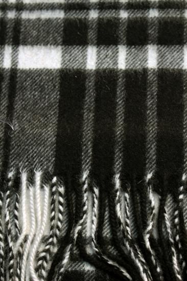 WA000057 中判カシミアストール KU0079 Black&White Stewart JOHNSTONS