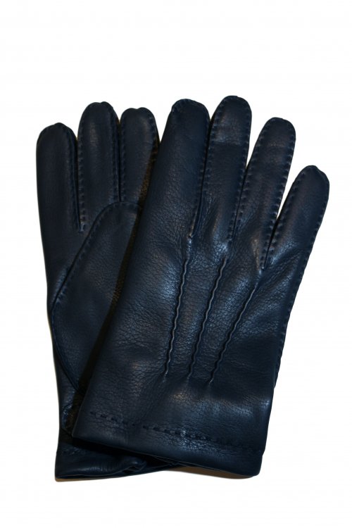 正規通販】DENTS フロントボタンレザーグローブ Deerskin M5-1547 NAVY