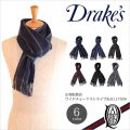 Drake’s ワイドチョークストライプマフラー[6色] (AL01.17509 ドレイクス Wide Chalk Stripe Scarf)
