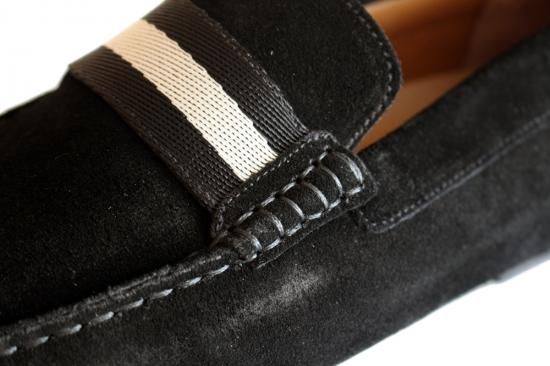 PEARCE メンズ スエード ドライビングシューズ BLACK BALLY バリー