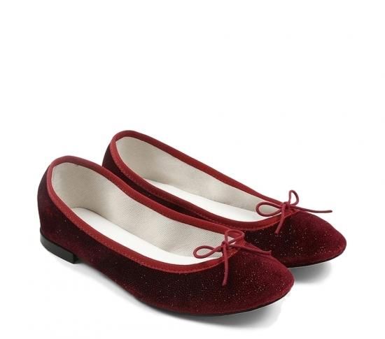 Ballerina Cendrillon サンドリオン Velours Glitter Red repetto