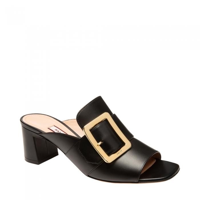 ★BALLY★GHISサンダル JANAYA ミュールサンダル 5.5cmヒール BLACK BALLY バリー - THE
