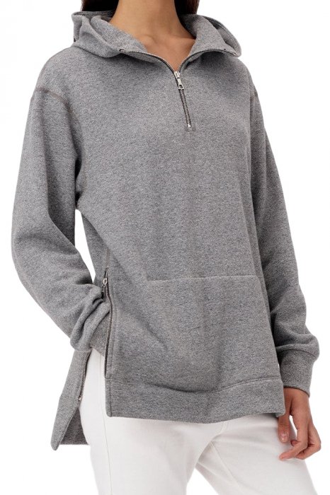 WOMEN'S HALF ZIP HOODED VILLAIN DARK GREY JOHN ELLIOTT ジョン