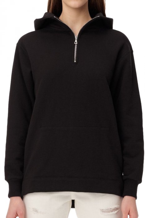 WOMEN'S HALF ZIP HOODED VILLAIN BLACK JOHN ELLIOTT ジョン