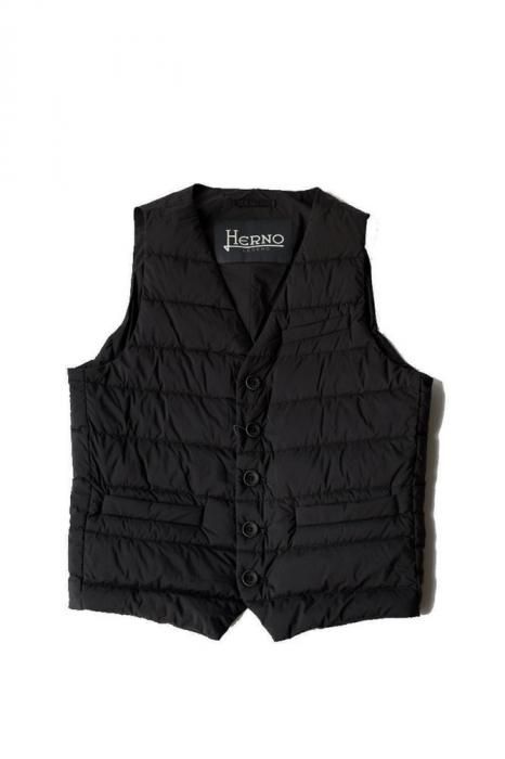 Herno ブラック ダウンベスト　46 Herno バイカラー ダウンベスト | ブラック | FARFETCH JP