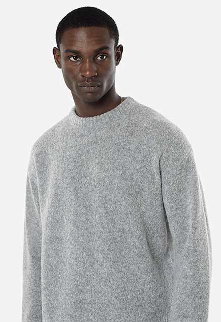 WOOL POWDER KNIT CREW GRAY JOHN ELLIOTT ジョンエリオット - THE