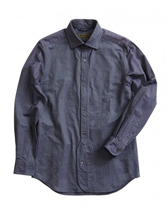 NIGEL CABOURN BRITISH OFFICERS SHIRT 204 NAVY (ナイジェルケーボン