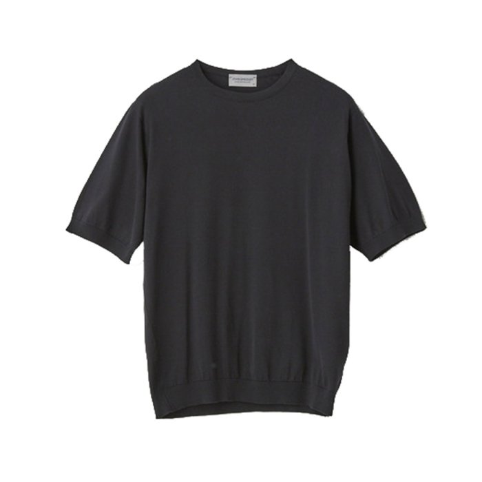 JOHN SMEDLEY S4409 メンズ 30G 半袖クルーネックニット BLACK - THE