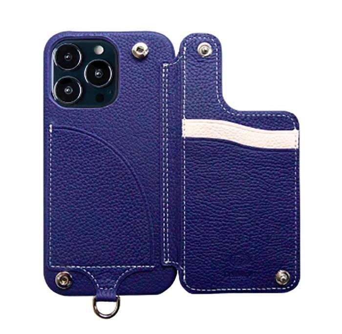 Demiurvo POCHE iPhone14Pro DEEP BLUE/ROSE 携帯ケース(デミウルーボ 