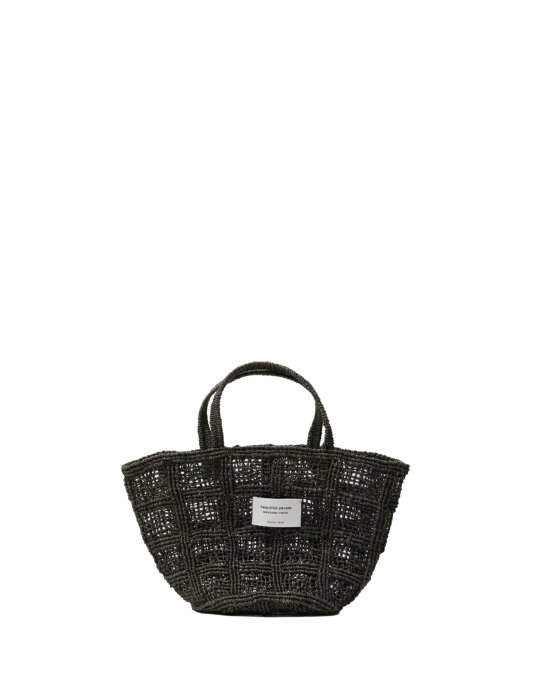 【正規取扱店】beautiful people abaca knitting tote bag S BLACK ビューティフルピープル - THE  PARK ONLINE SHOP