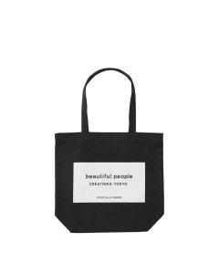 【正規取扱店】beautiful people SDGs name tag tote bag black ビューティフルピープル
