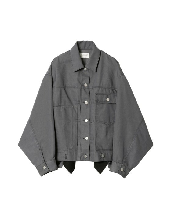 【正規取扱店】beautiful people double-end post work twill blouson charcoal  ビューティフルピープル - THE PARK ONLINE SHOP