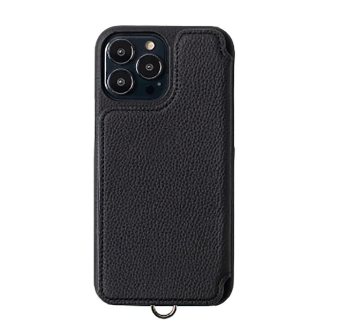 正規取扱店】DEMIU POCHE FLAT iPhone15Pro BLACK 携帯ケース(デミュウ