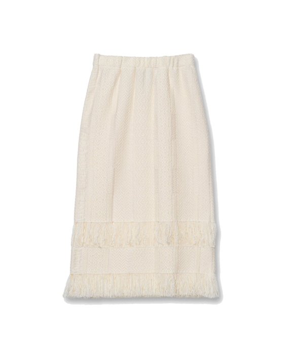 TAN INLAY STITCH KNIT SKIRT IVORY - THE PARK ONLINE SHOP