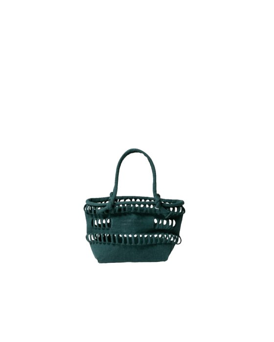 正規取扱店】beautiful people konbu knit shopping busket bag S dark ...