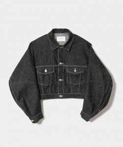 谷Źbeautiful people selvedge denim short blouson black