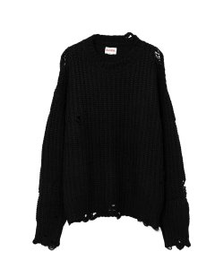 谷ŹKAMIYA Distressed Knit Sweater BLACK(ߥ)