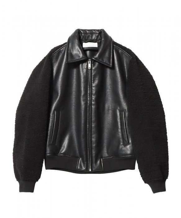 谷ŹRANDOM IDENTITIES FAUX SHEARLING LEATHER BOMBER JACKET( ǥƥƥ)Υ֥᡼