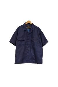 谷ŹNIGEL CABOURN OPEN COLLAR SHIRT LINEN INDIGO (ʥ륱ܥ)
