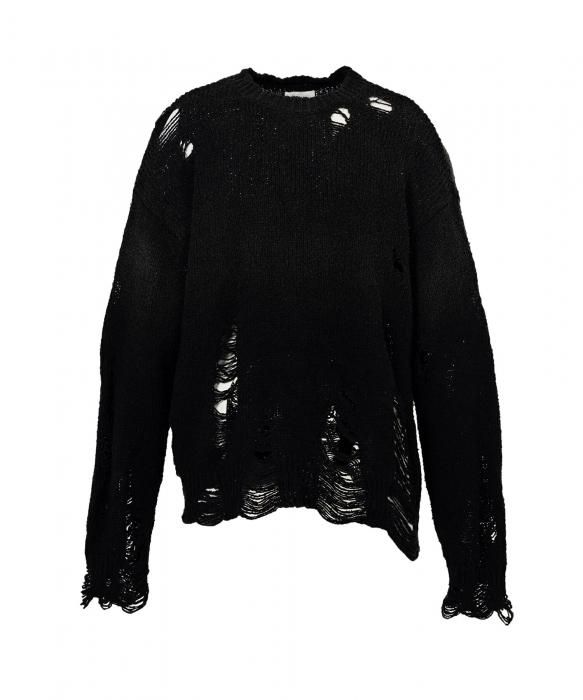 正規取扱店】KAMIYA Sun Faded Like Knit Sweater BLACK(カミヤ) - THE