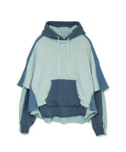 谷ŹFACETASM LAYERD HOODIE SMOKE BLUE ѡ(եå)