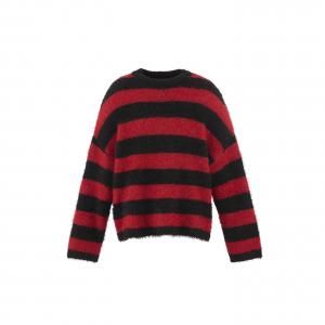 SAINT Mxxxxxx  ޥ SM-HR1-0000-069/CREW NECK KNIT/GLITTER BORDER/BLACK+RED
