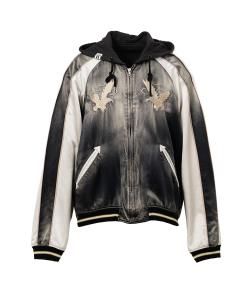 谷ŹMaison MIHARA YASUHIRO Reversible Hoodie Layered Souvenir Jacket BLACK(᥾ ߥϥ䥹ҥ)