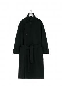 谷ŹLEMAIRE WRAP COAT DARK BLACK(᡼)