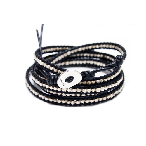 CHAN LUU 롼 5 wrap bracelet BLACK/SILVER ᥤ󥤥᡼