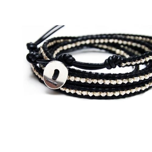 未使用チャンルー　ブレスレット 正規通販】CHAN LUU 5 wrap bracelet BLACK/SILVER チャンルー