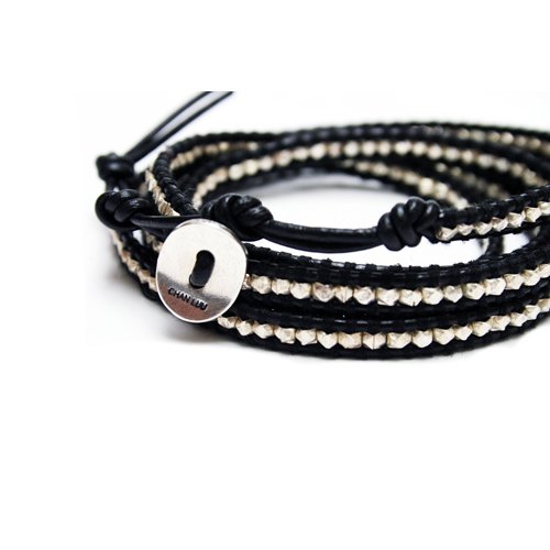 CHAN LUU 롼 5 wrap bracelet BLACK/SILVERΥ֥᡼