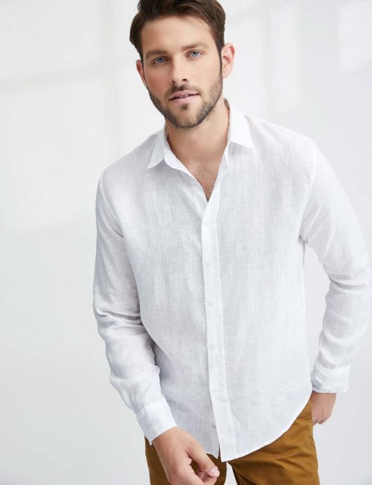 正規通販】FrankEileen PAUL メンズシャツ LINEN WHITE フランクアンドアイリーン | THE PARK ONLINE  SHOP