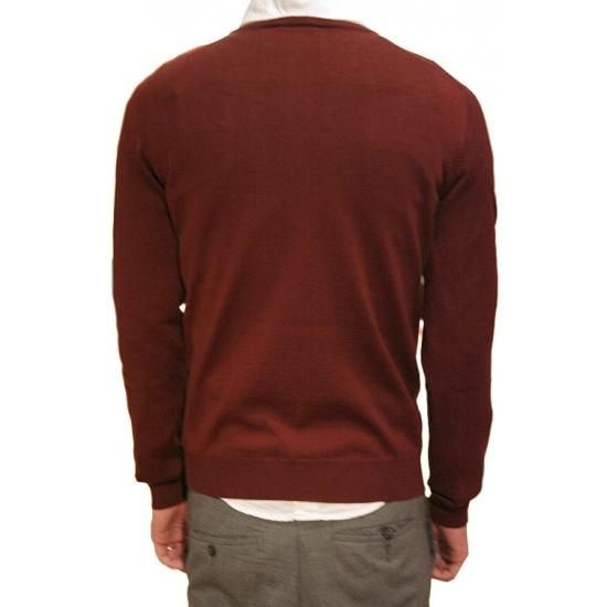 【ROBERTO COLLINA/ロベルトコリーナ】 Vネック ニット 正規通販】ROBERTO COLLINA 定番Vネックニット BORDEAUX