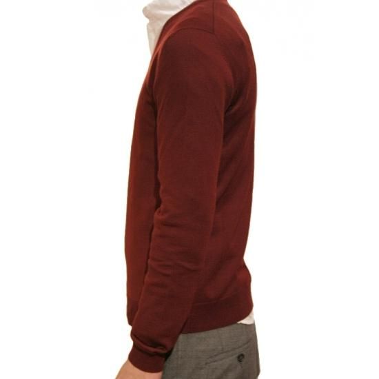 正規通販】ROBERTO COLLINA 定番Vネックニット BORDEAUX