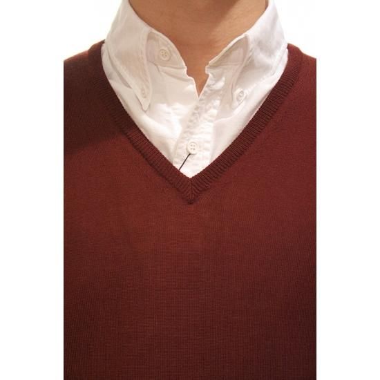 【ROBERTO COLLINA/ロベルトコリーナ】 Vネック ニット 正規通販】ROBERTO COLLINA 定番Vネックニット BORDEAUX
