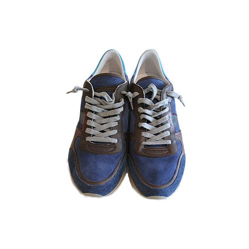 正規通販】PHILIPPE MODEL メンズ ランニングシューズ BLUE/BROWN/RED