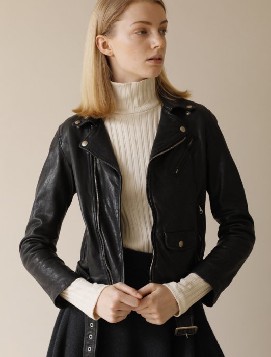 beautiful people ӥ塼ƥեԡץ ֥饤㥱å shrink leather riders jacket BLACKΥ֥᡼
