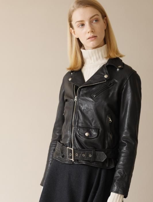 【正規通販】beautiful people 定番ライダースジャケット shrink leather riders jacket BLACK  ビューティフルピープル | THE PARK ONLINE SHOP