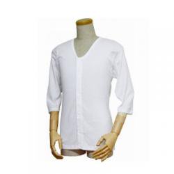 前開き七分袖シャツ（プラスチックホック式）　紳士用｜ウエル - 介護用パジャマ・衣類の専門通販